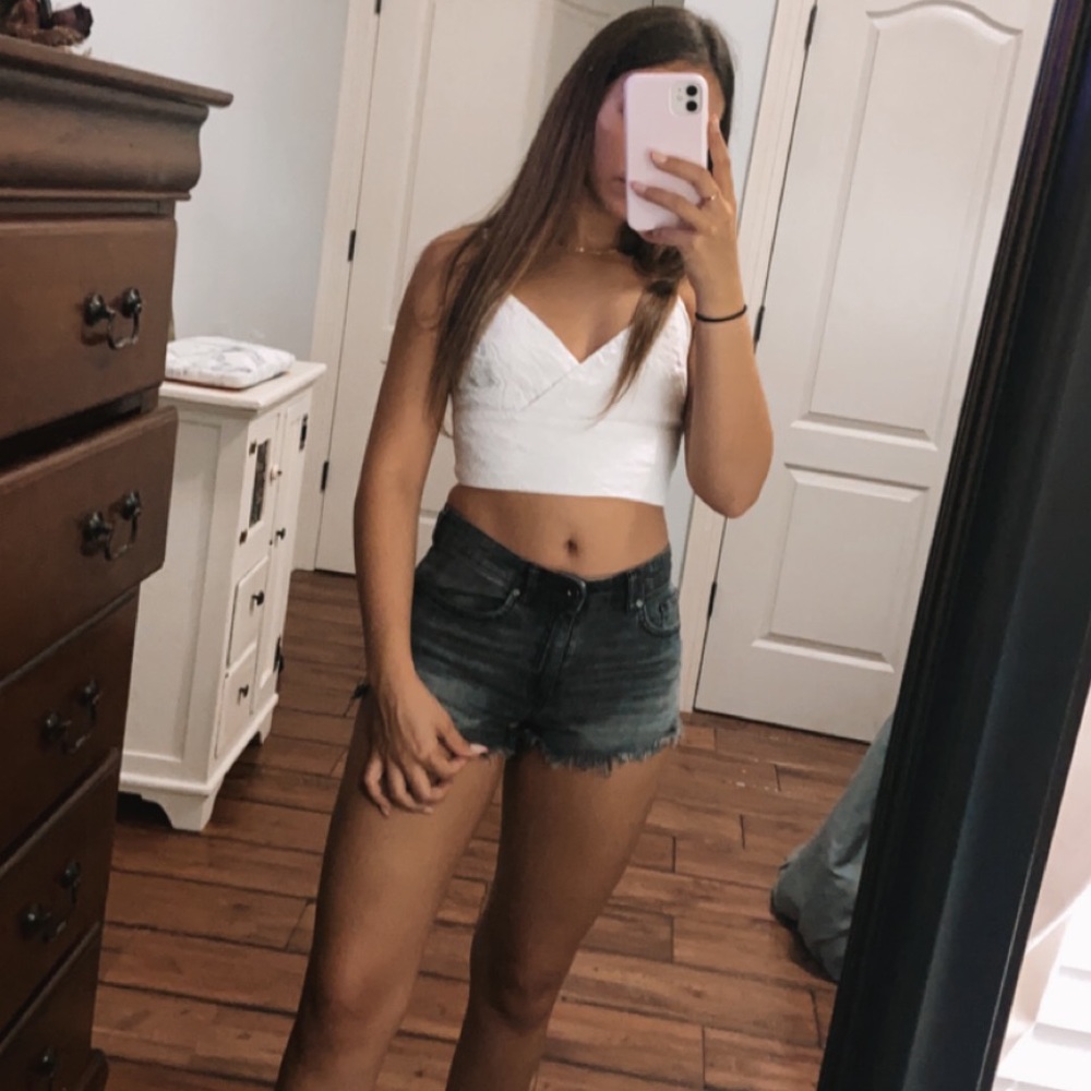 Black jean shorts